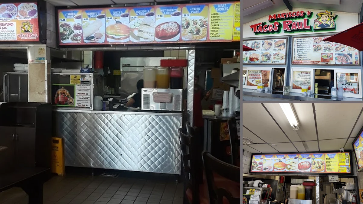 Counter service area inside a casual dining room.